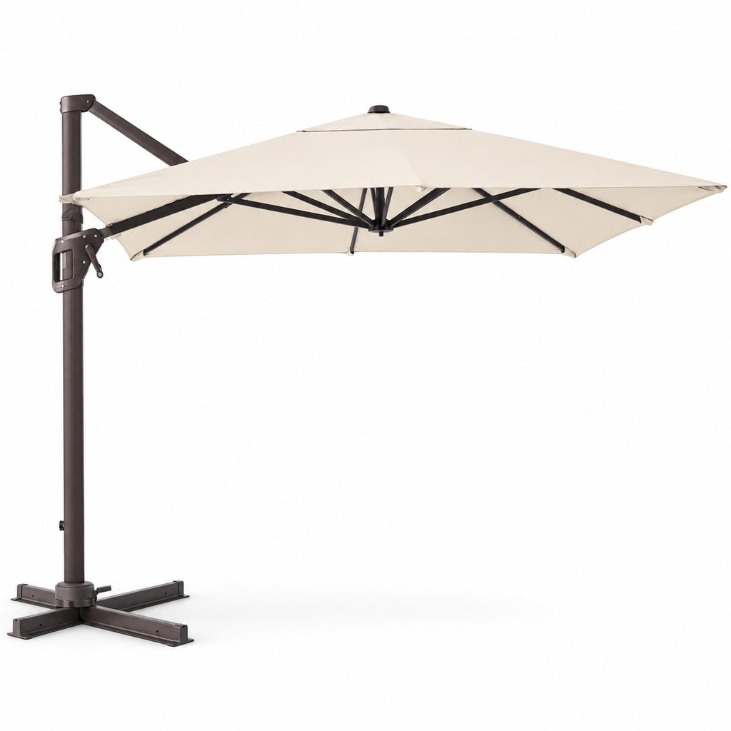9 × 12 ft Rectangular Cantilever Patio Umbrella, Beige