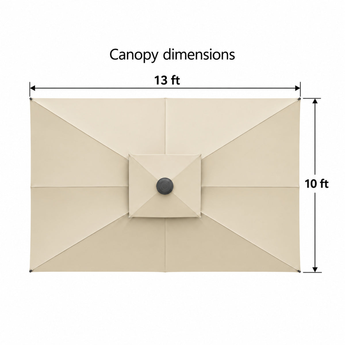 10 × 13 ft Double-Top Cantilever Patio Umbrella, Beige