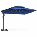 9 × 12 ft LED Cantilever Patio Umbrella, Navy