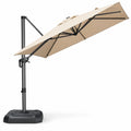 8 × 8 ft Cantilever Patio Umbrella with Base, Beige