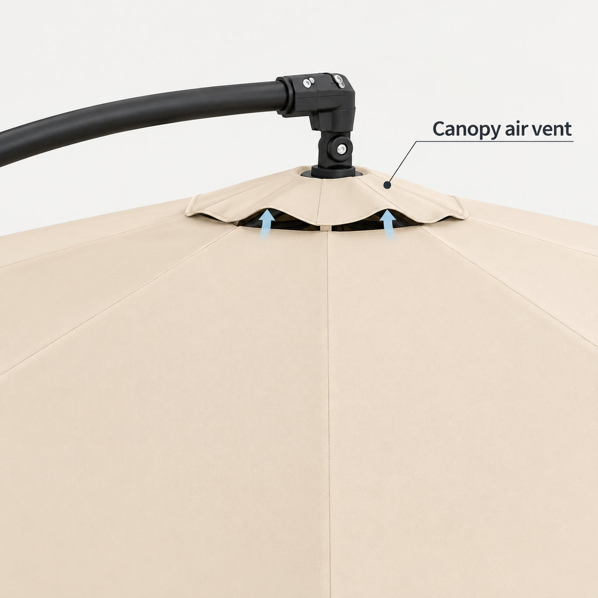 10 ft Cantilever Patio Umbrella with Sandbag Base, Beige